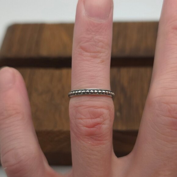 Size 4.75 Sterling Silver Silpada Dot Toe Band Ring A213 - Picture 1 of 6